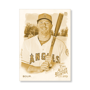 Justin Bour 2019 Topps Allen & Ginter Oversized Base Cards Poster Gold Ed. # to 1- artbble-pos-19agbb-1216-gold-s