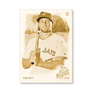 Brandon Drury 2019 Topps Allen & Ginter Oversized Base Cards Poster Gold Ed. # to 1- artbble-pos-19agbb-1225-gold-s