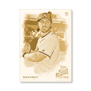 Dansby Swanson 2019 Topps Allen & Ginter Oversized Base Cards Poster Gold Ed. # to 1- artbble-pos-19agbb-1226-gold-s