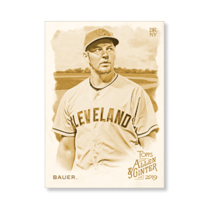 Trevor Bauer 2019 Topps Allen & Ginter Oversized Base Cards Poster Gold Ed. # to 1- artbble-pos-19agbb-1238-gold-s