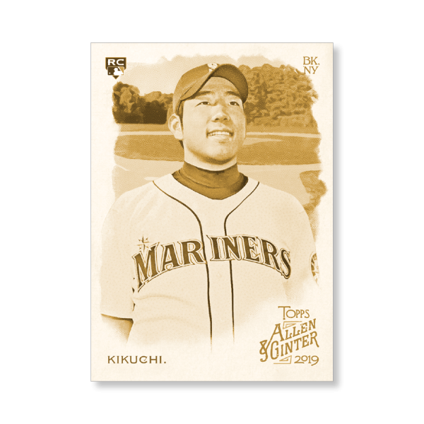 Yusei Kikuchi 2019 Topps Allen & Ginter Oversized Base Cards Poster Gold Ed. # to 1- artbble-pos-19agbb-1239-gold-s