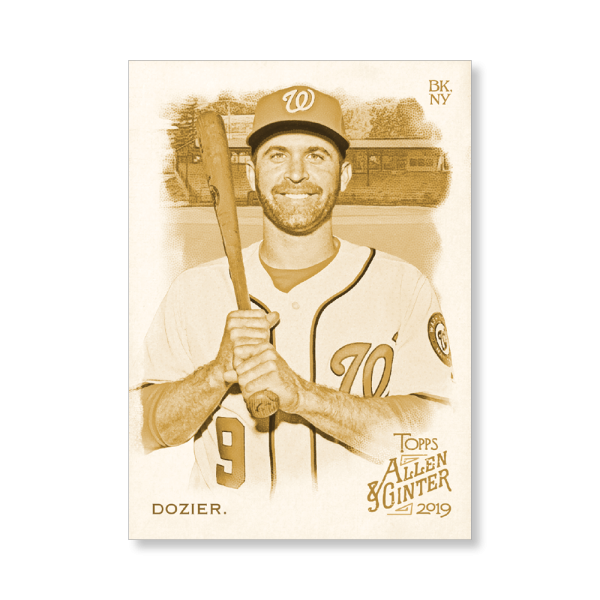 Brian Dozier 2019 Topps Allen & Ginter Oversized Base Cards Poster Gold Ed. # to 1- artbble-pos-19agbb-1244-gold-s