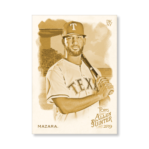 Nomar Mazara 2019 Topps Allen & Ginter Oversized Base Cards Poster Gold Ed. # to 1- artbble-pos-19agbb-1252-gold-s