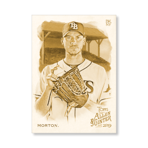 Charlie Morton 2019 Topps Allen & Ginter Oversized Base Cards Poster Gold Ed. # to 1- artbble-pos-19agbb-1254-gold-s