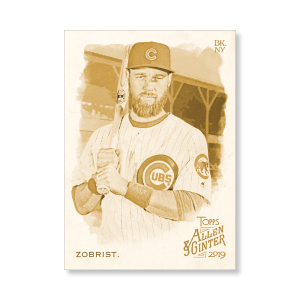 Ben Zobrist 2019 Topps Allen & Ginter Oversized Base Cards Poster Gold Ed. # to 1- artbble-pos-19agbb-1270-gold-s