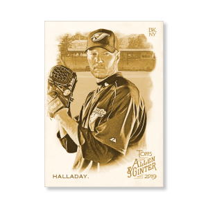 Roy Halladay 2019 Topps Allen & Ginter Oversized Base Cards Poster Gold Ed. # to 1- artbble-pos-19agbb-1284-gold-s