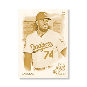 Kenley Jansen 2019 Topps Allen & Ginter Oversized Base Cards Poster Gold Ed. # to 1- artbble-pos-19agbb-1706-gold-s