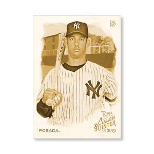 Jorge Posada 2019 Topps Allen & Ginter Oversized Base Cards Poster Gold Ed. # to 1- artbble-pos-19agbb-1709-gold-s