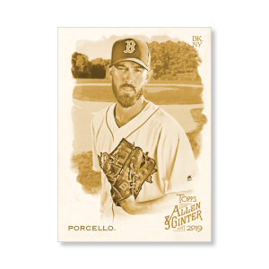 Rick Porcello 2019 Topps Allen & Ginter Oversized Base Cards Poster Gold Ed. # to 1- artbble-pos-19agbb-1718-gold-s