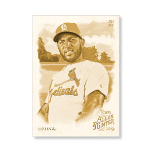 Marcell Ozuna 2019 Topps Allen & Ginter Oversized Base Cards Poster Gold Ed. # to 1- artbble-pos-19agbb-1719-gold-s