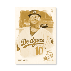 Justin Turner 2019 Topps Allen & Ginter Oversized Base Cards Poster Gold Ed. # to 1- artbble-pos-19agbb-1721-gold-s
