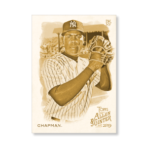 Aroldis Chapman 2019 Topps Allen & Ginter Oversized Base Cards Poster Gold Ed. # to 1- artbble-pos-19agbb-1727-gold-s