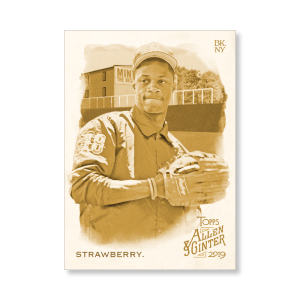 Darryl Strawberry 2019 Topps Allen & Ginter Oversized Base Cards Poster Gold Ed. # to 1- artbble-pos-19agbb-1728-gold-s