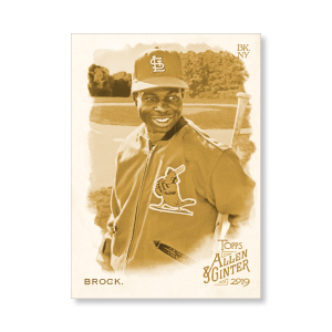 Lou Brock 2019 Topps Allen & Ginter Oversized Base Cards Poster Gold Ed. # to 1- artbble-pos-19agbb-1738-gold-s