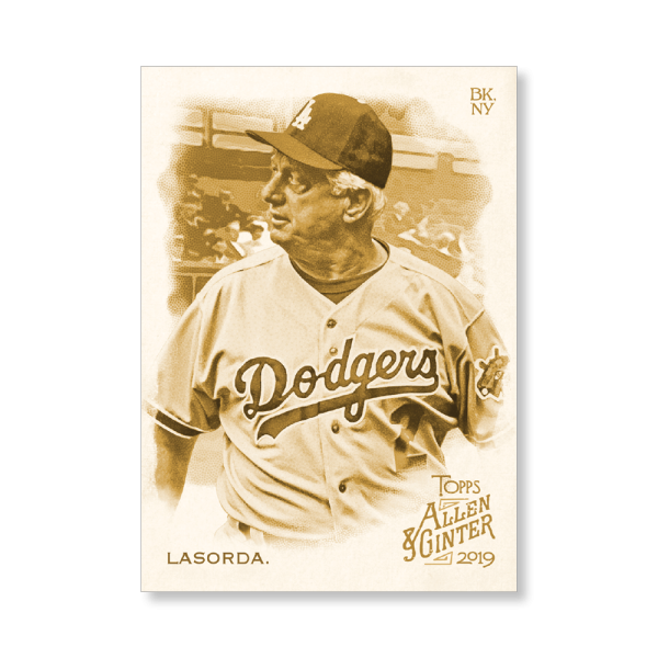 Tommy Lasorda 2019 Topps Allen & Ginter Oversized Base Cards Poster Gold Ed. # to 1- artbble-pos-19agbb-1745-gold-s