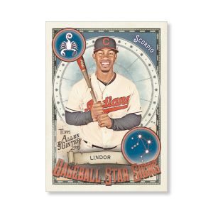 Francisco Lindor 2019 Topps Allen & Ginter Oversized Baseball Star Signs Poster # to 99- artbble-pos-19agbb-7407-s