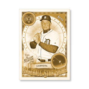 Miguel Cabrera 2019 Topps Allen & Ginter Oversized Baseball Star Signs Poster Gold Ed. # to 1- artbble-pos-19agbb-7408-gold-s