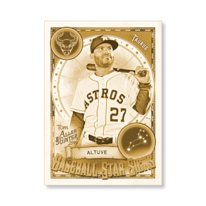 Jose Altuve 2019 Topps Allen & Ginter Oversized Baseball Star Signs Poster Gold Ed. # to 1- artbble-pos-19agbb-7410-gold-s