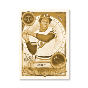 Rod Carew 2019 Topps Allen & Ginter Oversized Baseball Star Signs Poster Gold Ed. # to 1- artbble-pos-19agbb-7416-gold-s
