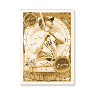 Babe Ruth 2019 Topps Allen & Ginter Oversized Baseball Star Signs Poster Gold Ed. # to 1- artbble-pos-19agbb-7417-gold-s