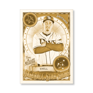 Blake Snell 2019 Topps Allen & Ginter Oversized Baseball Star Signs Poster Gold Ed. # to 1- artbble-pos-19agbb-7426-gold-s
