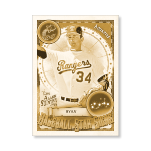 Nolan Ryan 2019 Topps Allen & Ginter Oversized Baseball Star Signs Poster Gold Ed. # to 1- artbble-pos-19agbb-7427-gold-s