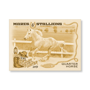Quarter Horse 2019 Topps Allen & Ginter Oversized Mares and Stallions Poster Gold Ed. # to 1- artbble-pos-19agbb-7456-gold-s