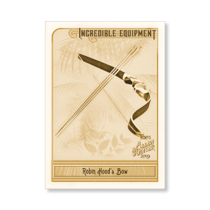 Robin Hood's Bow 2019 Topps Allen & Ginter Oversized Incredible Equipment Poster Gold Ed. # to 1- artbble-pos-19agbb-7501-gold-s