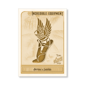 Hermes's Sandals 2019 Topps Allen & Ginter Oversized Incredible Equipment Poster Gold Ed. # to 1- artbble-pos-19agbb-7510-gold-s