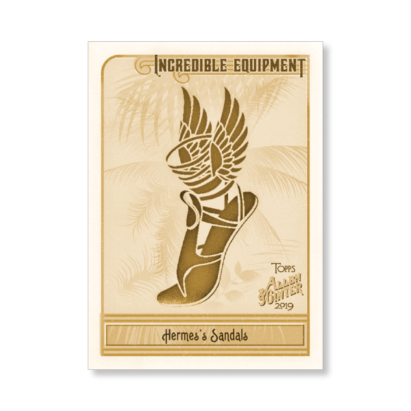 Hermes's Sandals 2019 Topps Allen & Ginter Oversized Incredible Equipment Poster Gold Ed. # to 1- artbble-pos-19agbb-7510-gold-s