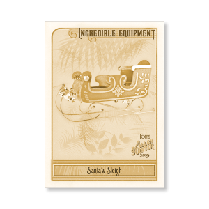 Santa's Sleigh 2019 Topps Allen & Ginter Oversized Incredible Equipment Poster Gold Ed. # to 1- artbble-pos-19agbb-7516-gold-s