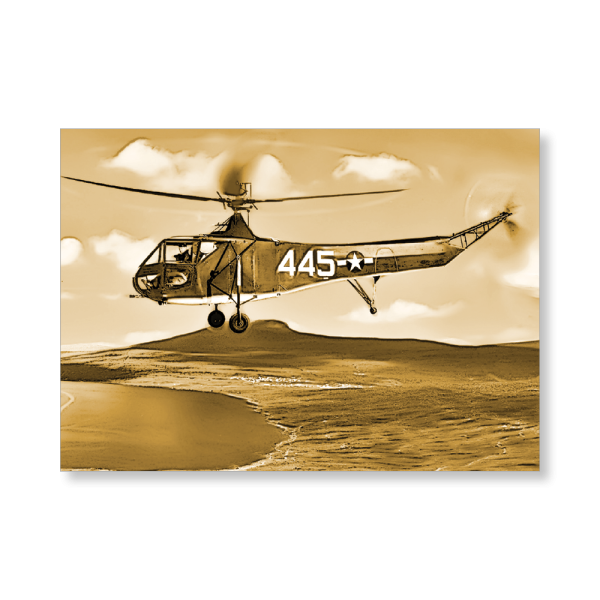 Sikorsky R-4 2019 Topps Allen & Ginter Oversized The History of Flight Poster Gold Ed. # to 1- artbble-pos-19agbb-7555-gold-s