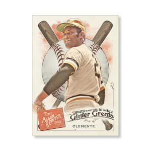 Roberto Clemente 2019 Topps Allen & Ginter Oversized Ginter Greats Poster # to 99- artbble-pos-19agbb-7856-s