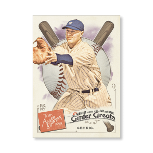 Lou Gehrig 2019 Topps Allen & Ginter Oversized Ginter Greats Poster # to 99- artbble-pos-19agbb-7859-s