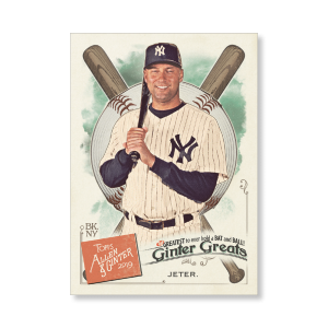 Derek Jeter 2019 Topps Allen & Ginter Oversized Ginter Greats Poster # to 99- artbble-pos-19agbb-7866-s