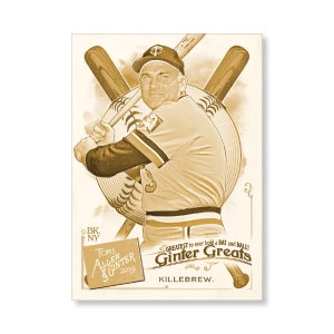 Harmon Killebrew 2019 Topps Allen & Ginter Oversized Ginter Greats Poster Gold Ed. # to 1- artbble-pos-19agbb-7871-gold-s