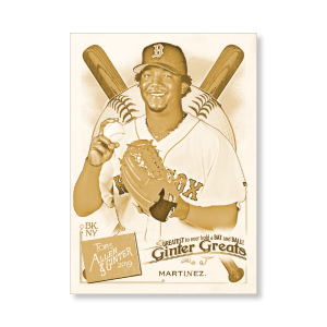 Pedro Martinez 2019 Topps Allen & Ginter Oversized Ginter Greats Poster Gold Ed. # to 1- artbble-pos-19agbb-7873-gold-s