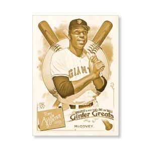 Willie McCovey 2019 Topps Allen & Ginter Oversized Ginter Greats Poster Gold Ed. # to 1- artbble-pos-19agbb-7874-gold-s