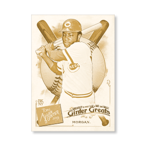 Joe Morgan 2019 Topps Allen & Ginter Oversized Ginter Greats Poster Gold Ed. # to 1- artbble-pos-19agbb-7875-gold-s