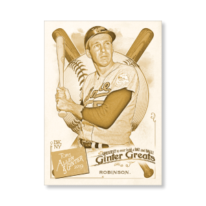 Brooks Robinson 2019 Topps Allen & Ginter Oversized Ginter Greats Poster Gold Ed. # to 1- artbble-pos-19agbb-7884-gold-s