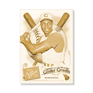 Frank Robinson 2019 Topps Allen & Ginter Oversized Ginter Greats Poster Gold Ed. # to 1- artbble-pos-19agbb-7885-gold-s