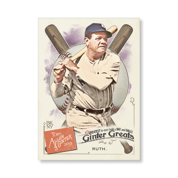 Babe Ruth 2019 Topps Allen & Ginter Oversized Ginter Greats Poster # to 99- artbble-pos-19agbb-7887-s