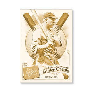 Tris Speaker 2019 Topps Allen & Ginter Oversized Ginter Greats Poster Gold Ed. # to 1- artbble-pos-19agbb-7892-gold-s