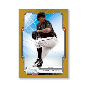 Sixto Sanchez 2019 Bowman Sterling Base Prospect Cards Poster Gold Ed. # to 1- artbble-pos-19bsbb-1019-gold-s