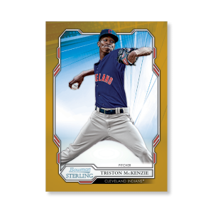 Triston McKenzie 2019 Bowman Sterling Base Prospect Cards Poster Gold Ed. # to 1- artbble-pos-19bsbb-1029-gold-s
