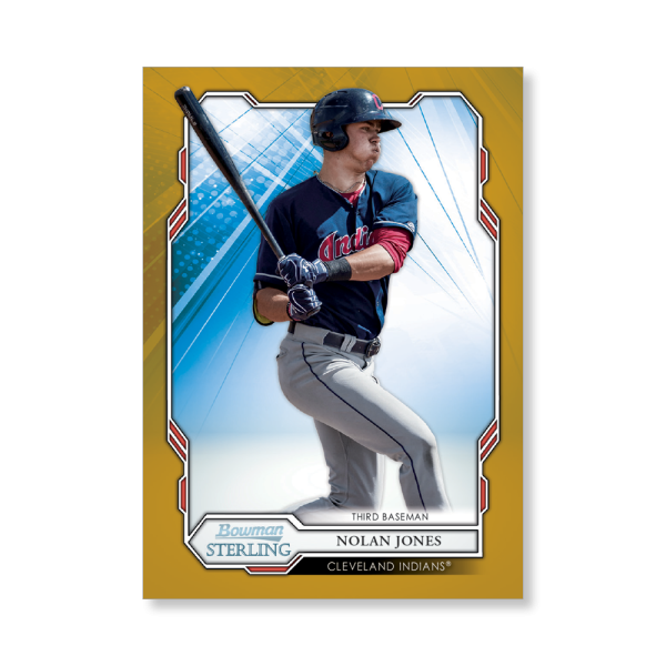Nolan Jones 2019 Bowman Sterling Base Prospect Cards Poster Gold Ed. # to 1- artbble-pos-19bsbb-1043-gold-s
