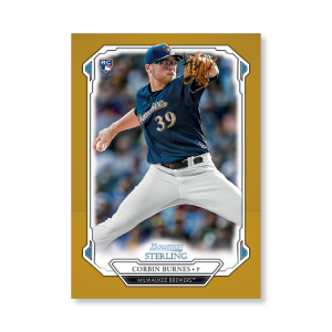 Corbin Burnes 2019 Bowman Sterling Base Rookie Cards Poster Gold Ed. # to 1- artbble-pos-19bsbb-1127-gold-s