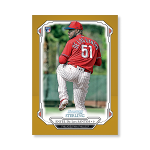 Enyel De Los Santos 2019 Bowman Sterling Base Rookie Cards Poster Gold Ed. # to 1- artbble-pos-19bsbb-1129-gold-s