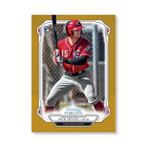 Nick Senzel 2019 Bowman Sterling Base Rookie Cards Poster Gold Ed. # to 1- artbble-pos-19bsbb-1154-gold-s