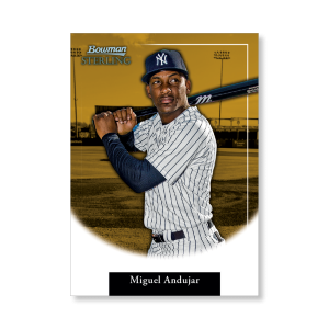 Miguel Andujar 2019 Bowman Sterling Retrospect Poster Gold Ed. # to 1- artbble-pos-19bsbb-2013-gold-s